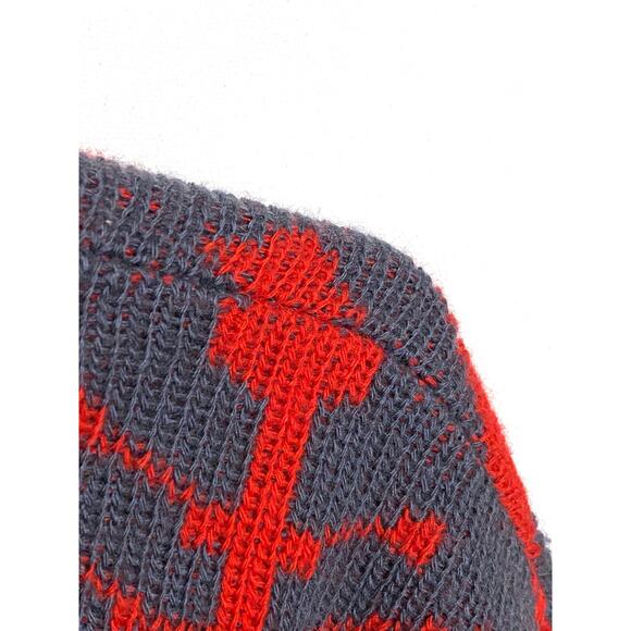 Vintage Lido Sports Wool Sweater XL Geometric Retro USA Runs Short 23" Length - Picture 4 of 6